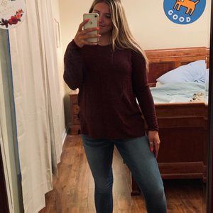 American Eagle Soft & Sexy Maroon Sweater